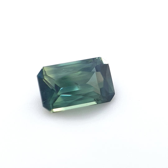 0.84ct Australian Sapphire, Parti, Teal, Blue, Green - Radiant Cut