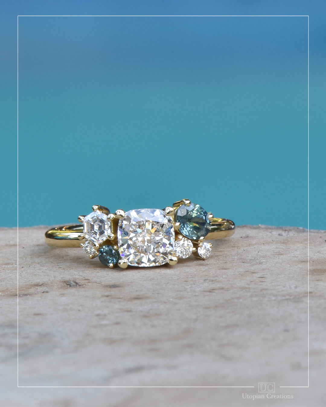 Aciella - Diamond Foundry Lab Diamond and Australian Sapphire Engagement Ring