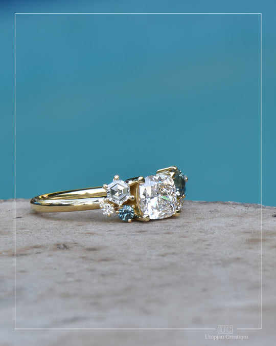 Lunelle - Diamond Foundry Lab Diamond and Australian Sapphire Engagement Ring