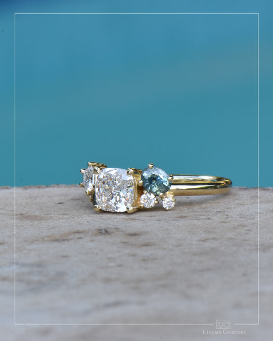 Lunelle - Diamond Foundry Lab Diamond and Australian Sapphire Engagement Ring