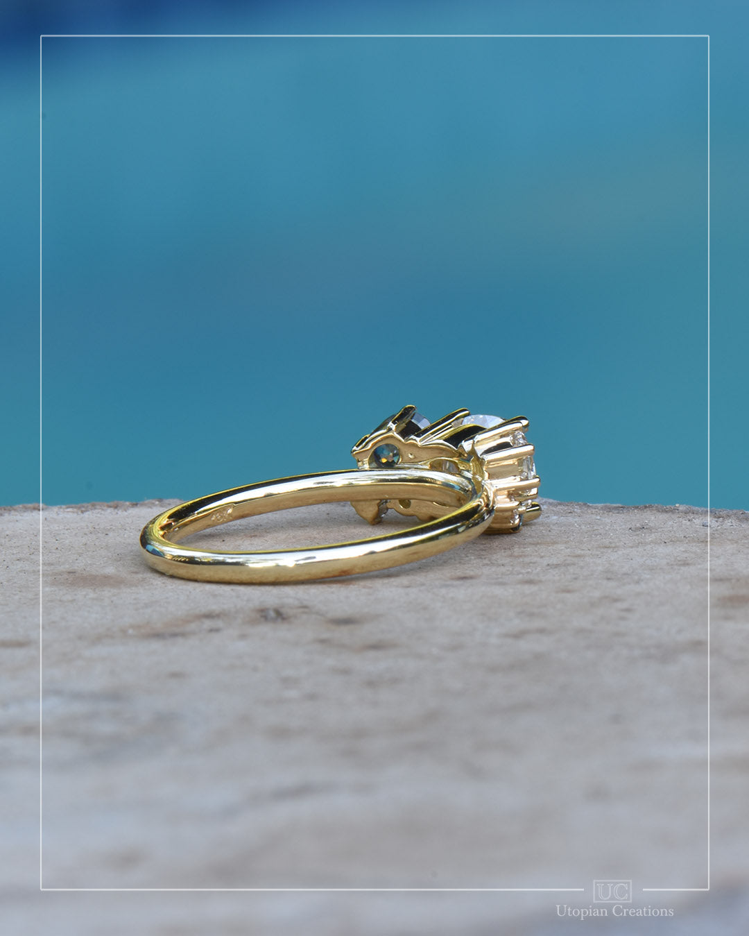 Aciella - Diamond Foundry Lab Diamond and Australian Sapphire Engagement Ring