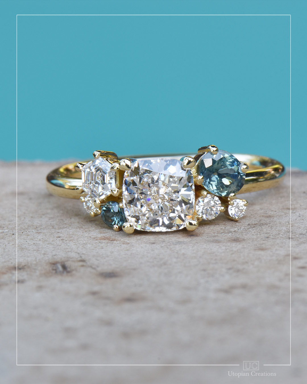 Lunelle - Diamond Foundry Lab Diamond and Australian Sapphire Engagement Ring