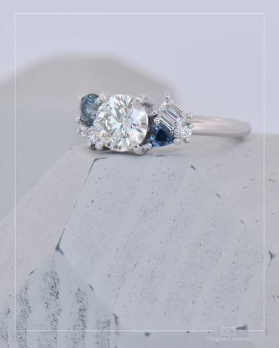 Aciella - Australian Diamond and Australian Sapphire Engagement Ring