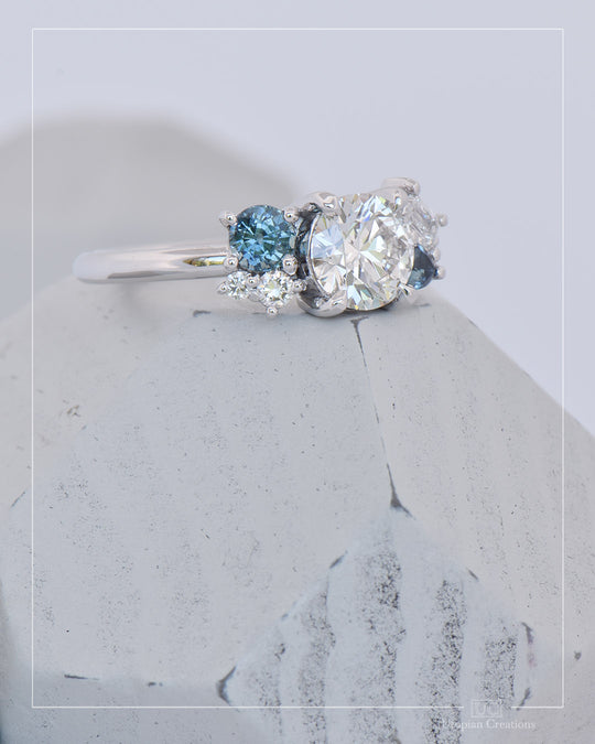 Aciella - Australian Diamond and Australian Sapphire Engagement Ring