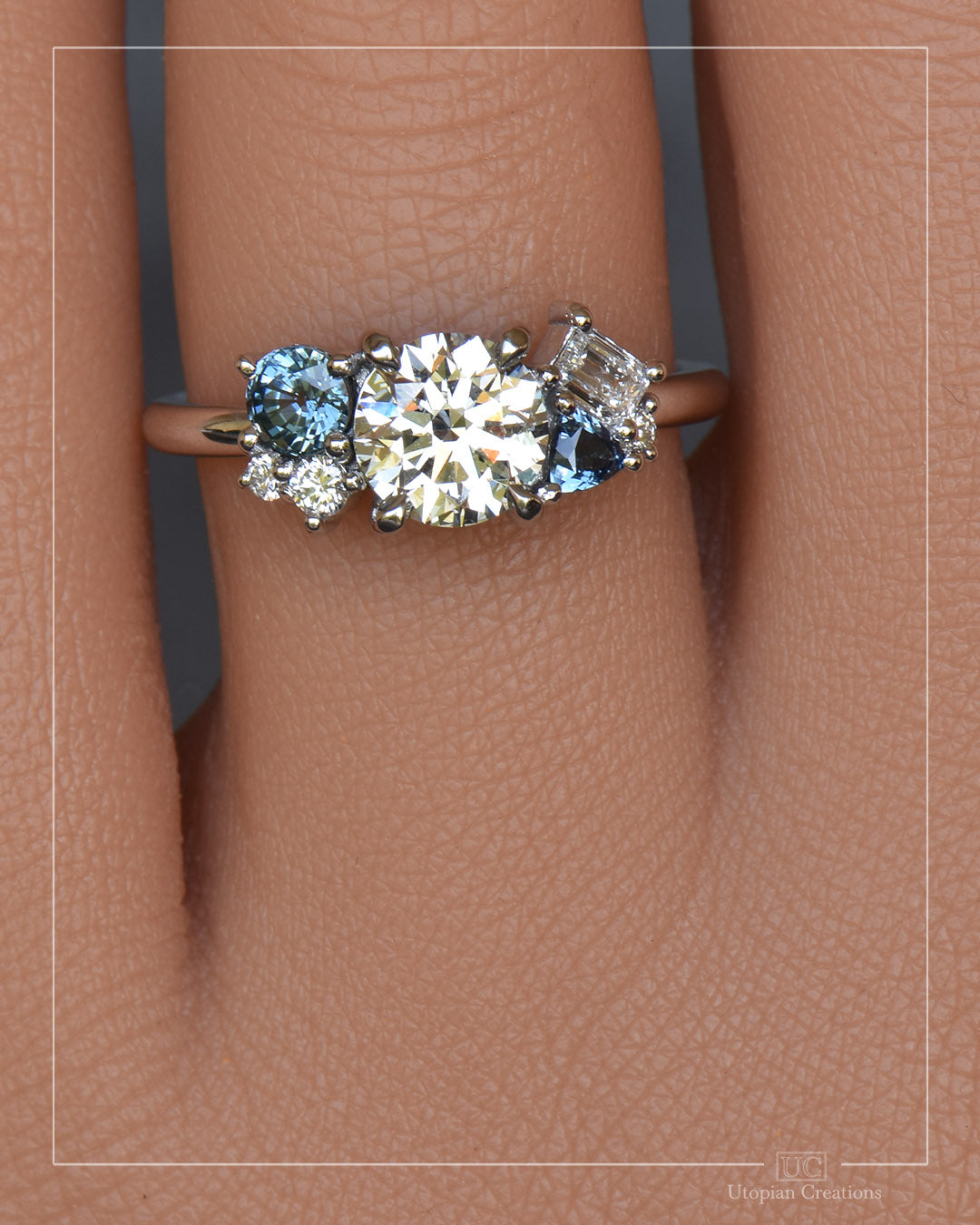 Aciella - Australian Diamond and Australian Sapphire Engagement Ring