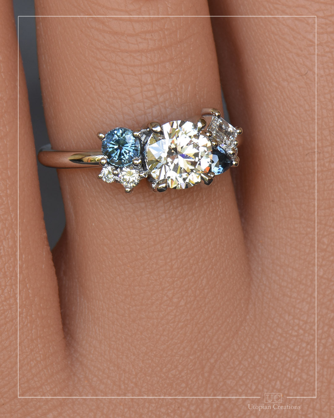 Aciella - Australian Diamond and Australian Sapphire Engagement Ring