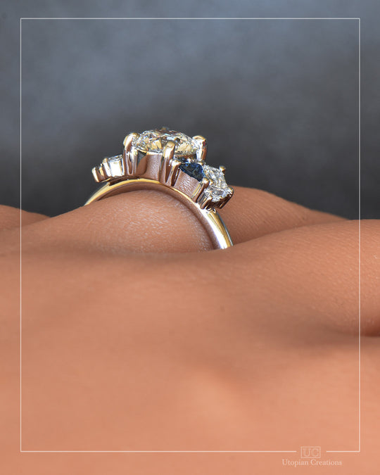 Aciella - Australian Diamond and Australian Sapphire Engagement Ring