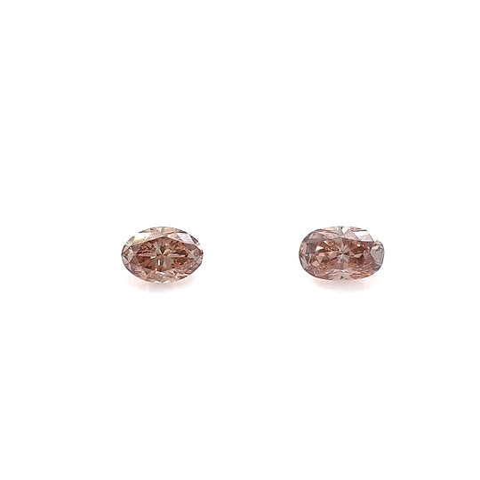 0.26ct TDW Australian Champagne Argyle Diamond Pair - Oval
