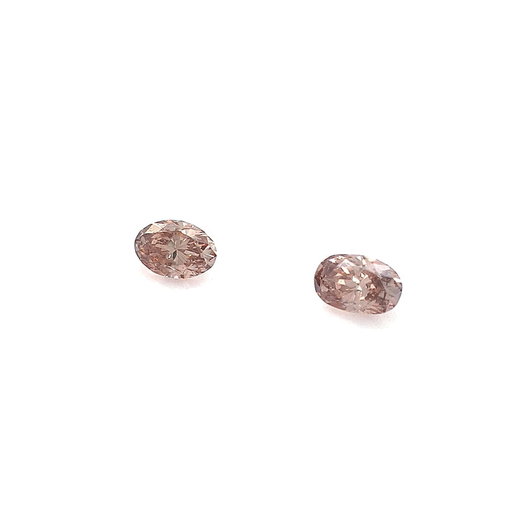 0.26ct TDW Australian Champagne Argyle Diamond Pair - Oval