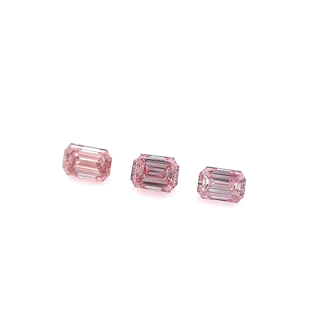 Pink Argyle Diamond Trilogy - Emerald Cut