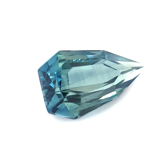 1.00ct Australian Sapphire, Blue, Teal Parti - Heptagon