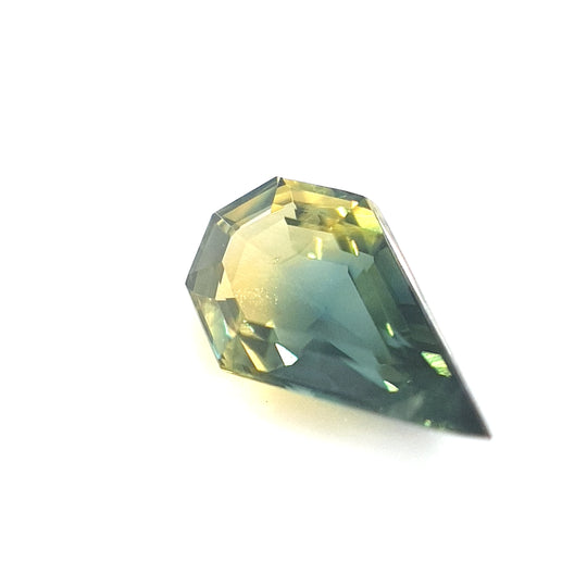 1.06ct Australian Sapphire, Blue, Teal Parti - Hexagon Pear