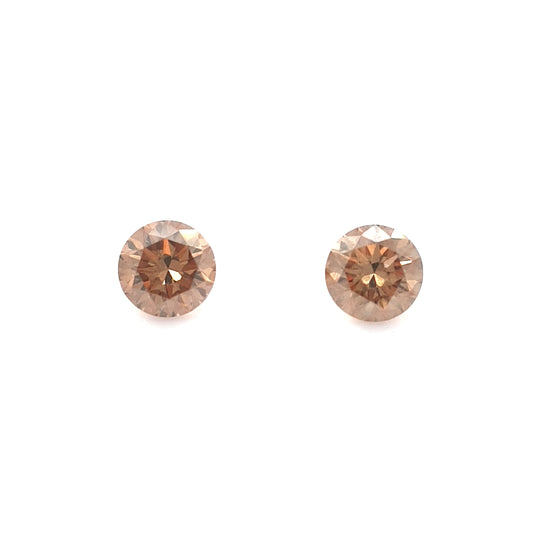 0.54ct TDW Australian Champagne Argyle Diamond Pair - Round