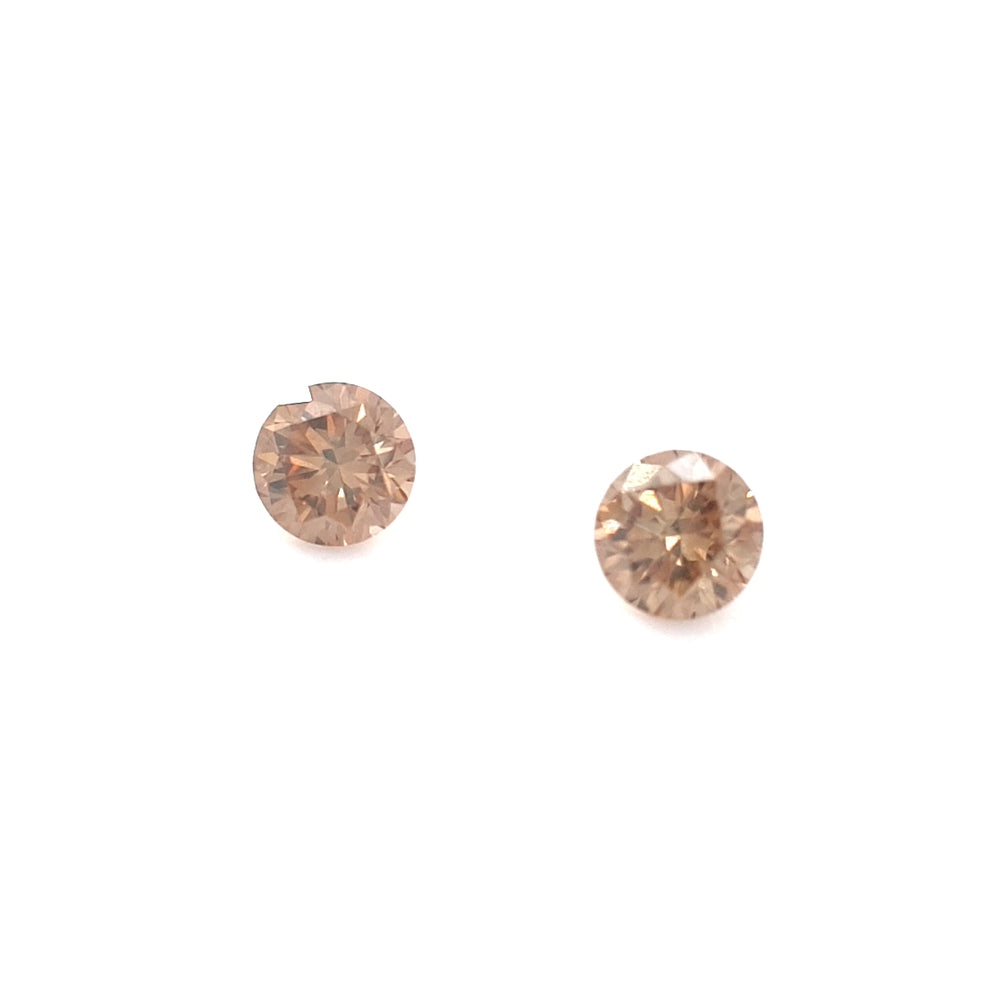 0.54ct TDW Australian Champagne Argyle Diamond Pair - Round