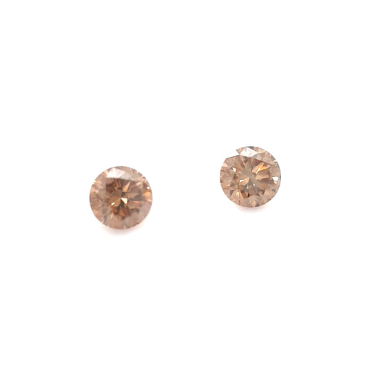 0.54ct TDW Australian Champagne Argyle Diamond Pair - Round