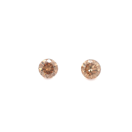 0.36ct TDW Australian Champagne Argyle Diamond Pair - Round