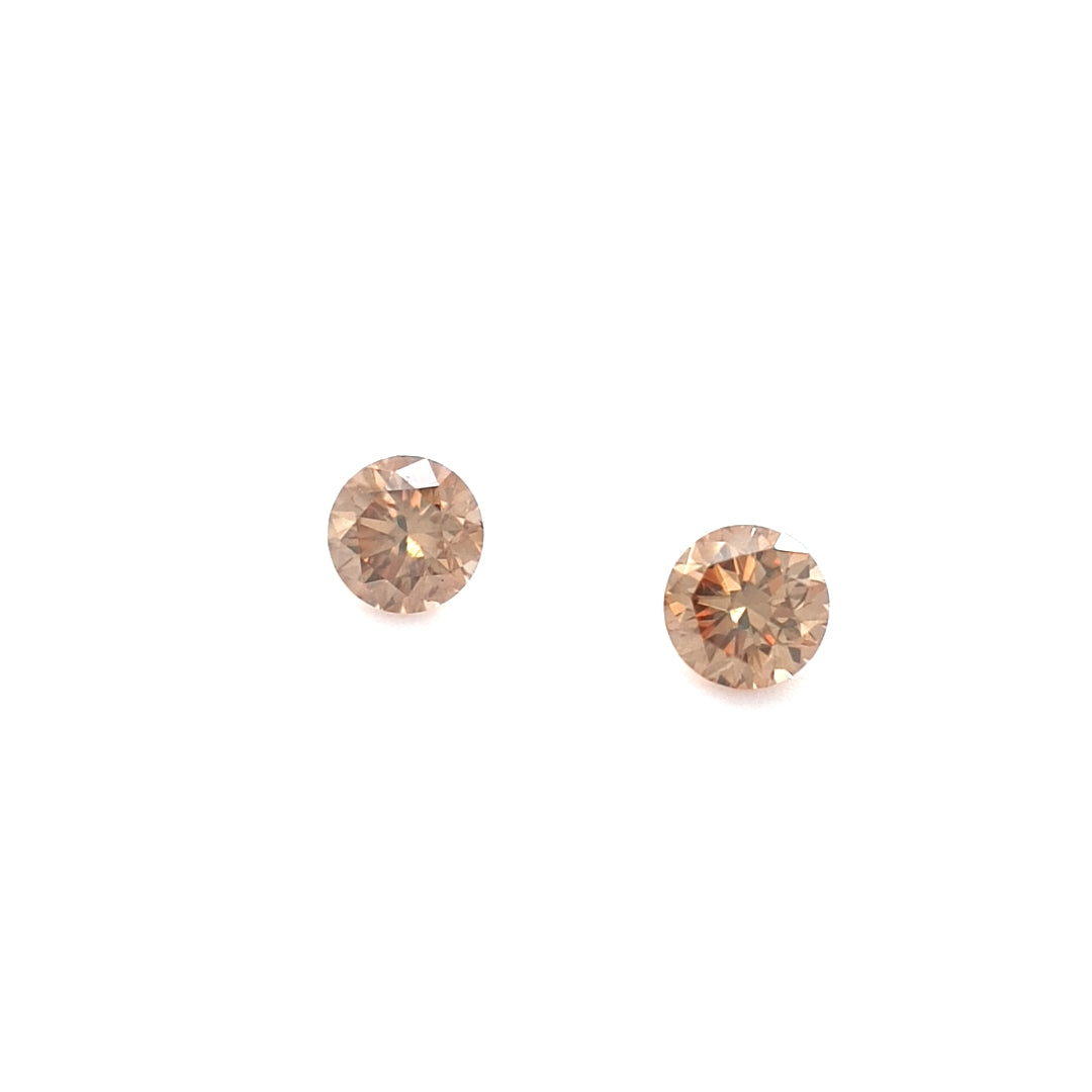 0.36ct TDW Australian Champagne Argyle Diamond Pair - Round