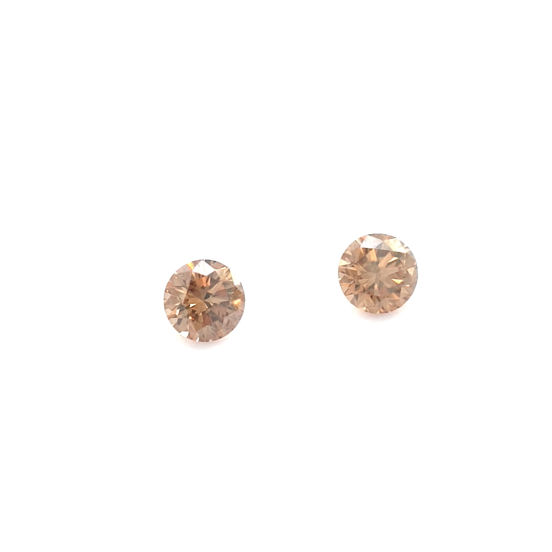 0.36ct TDW Australian Champagne Argyle Diamond Pair - Round