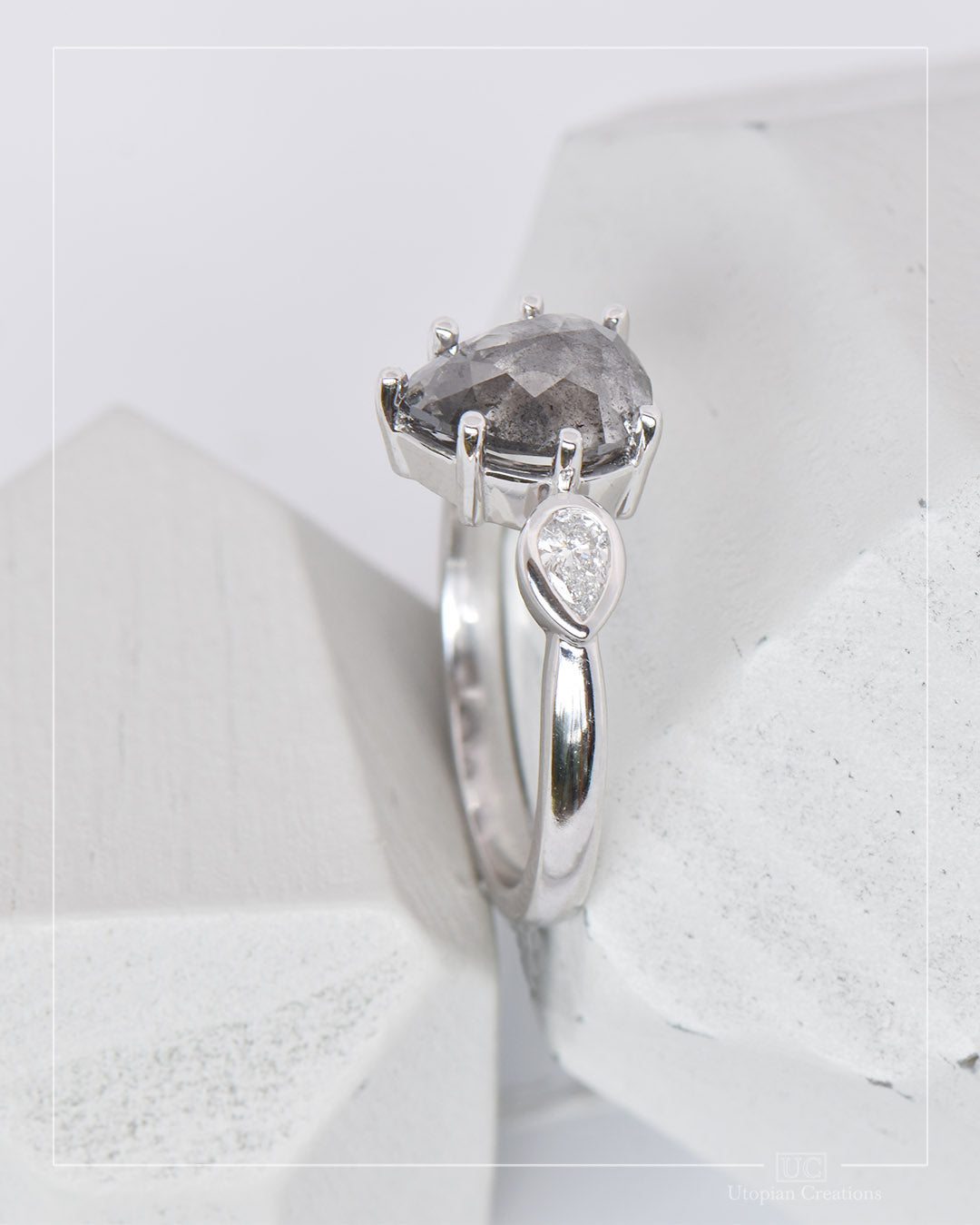 Nisha - 2ct Salt and Pepper Diamond