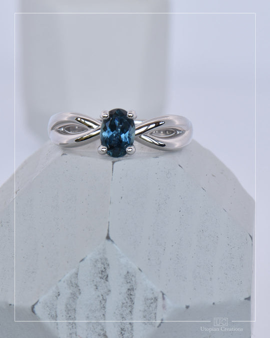 Jasmine Solitaire - Australian Blue Sapphire - Oval