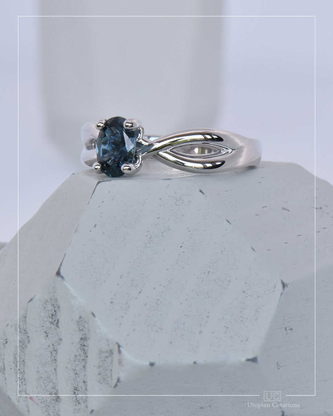 Jasmine Solitaire - Australian Blue Sapphire - Oval