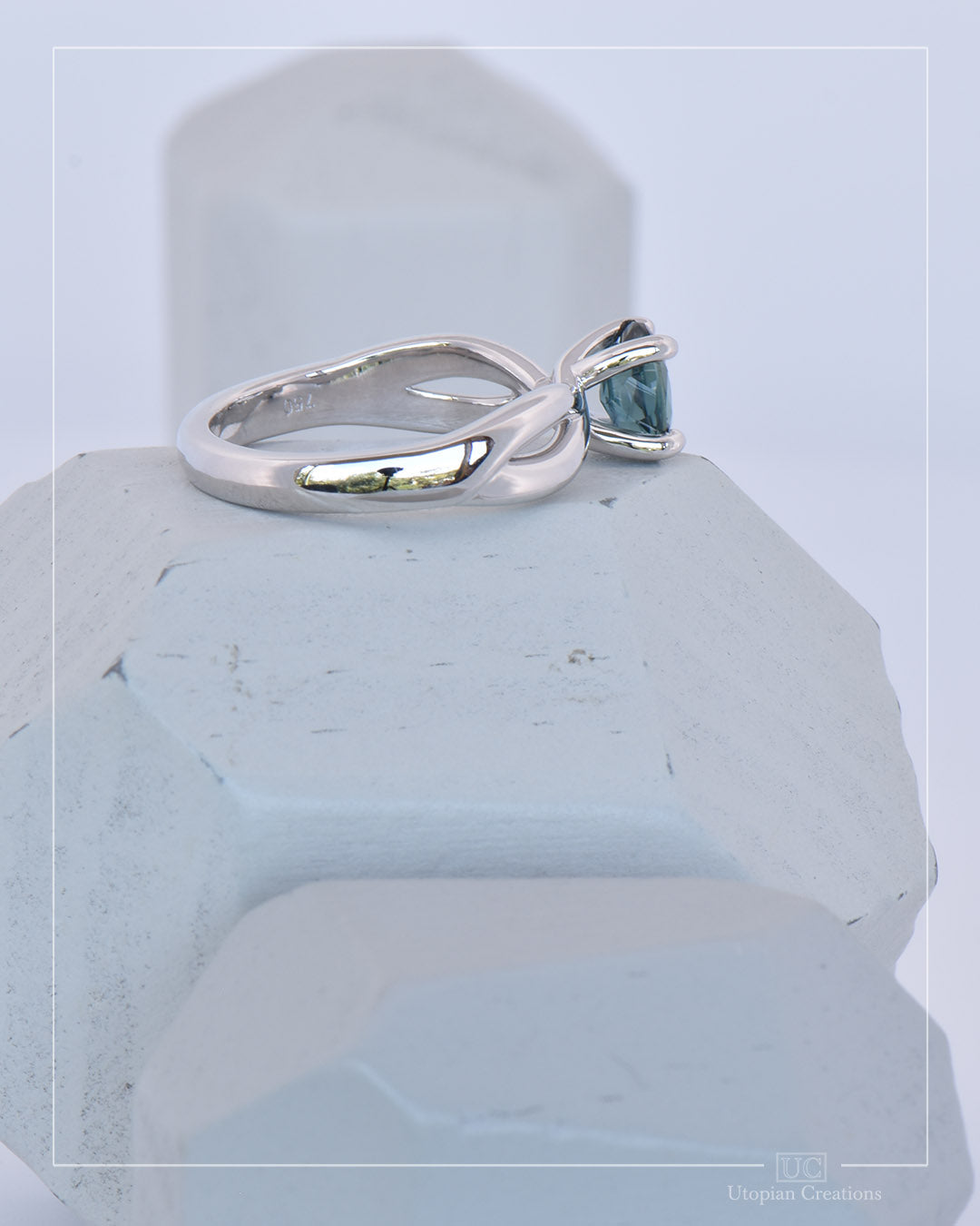 Jasmine Solitaire - Australian Blue Sapphire - Oval