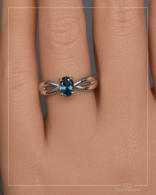 Jasmine Solitaire - Australian Blue Sapphire - Oval