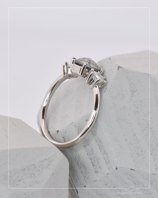Calla - Asscher Salt and Pepper Diamond