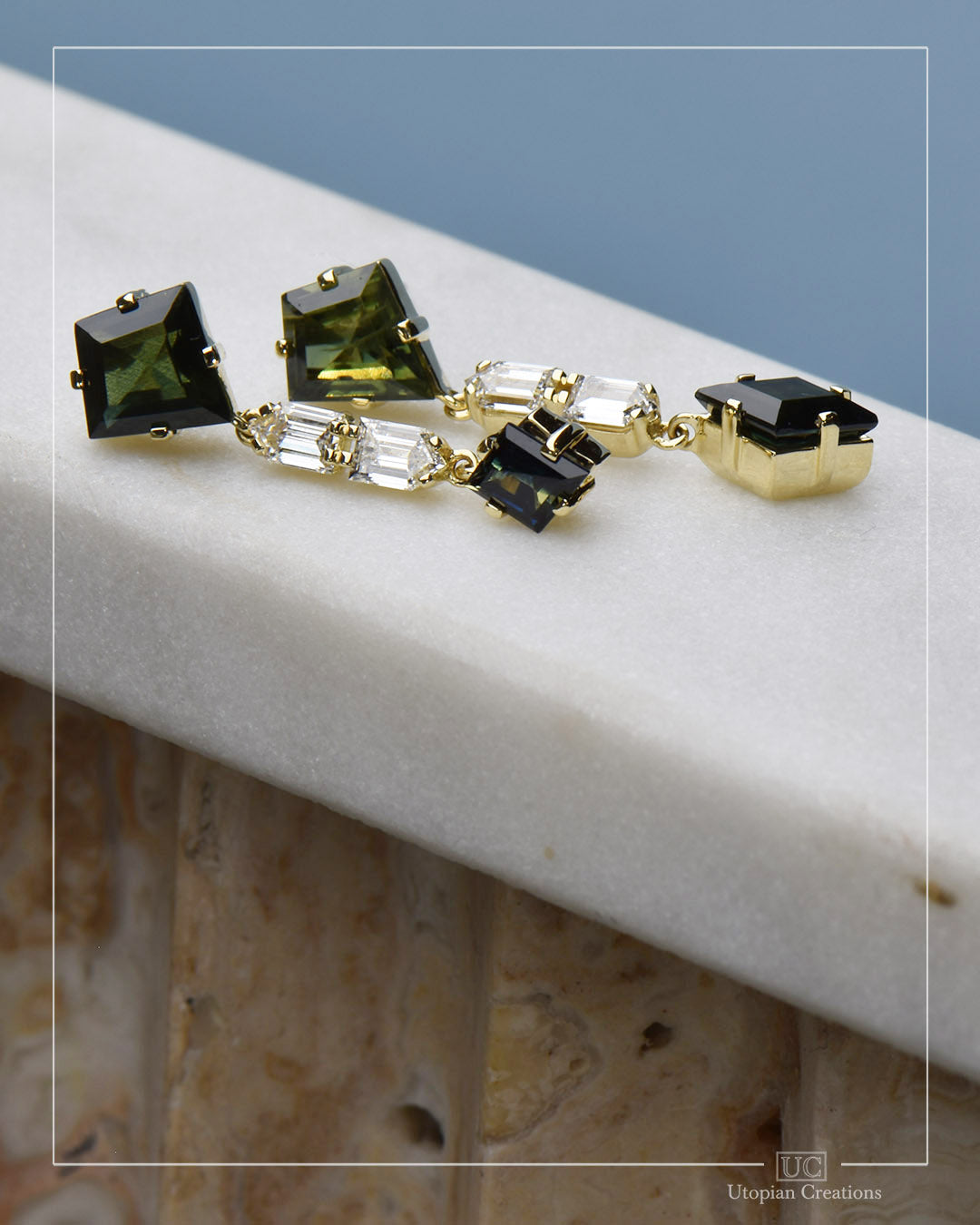Nova earrings - Australian Sapphires and Lab diamonds