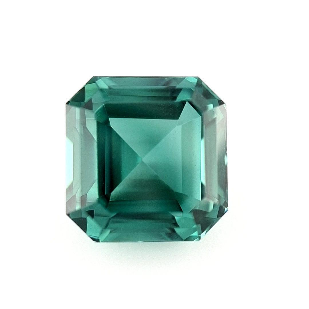 3.46ct Nigerian Tourmaline, Teal, Blue, Green - Square Emerald Cut
