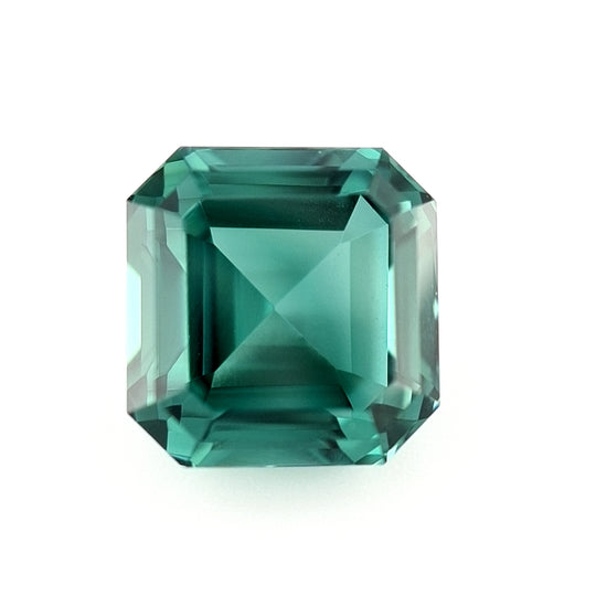 3.46ct Nigerian Tourmaline, Teal, Blue, Green - Square Emerald Cut