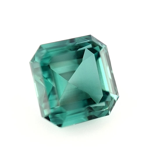 3.46ct Nigerian Tourmaline, Teal, Blue, Green - Square Emerald Cut