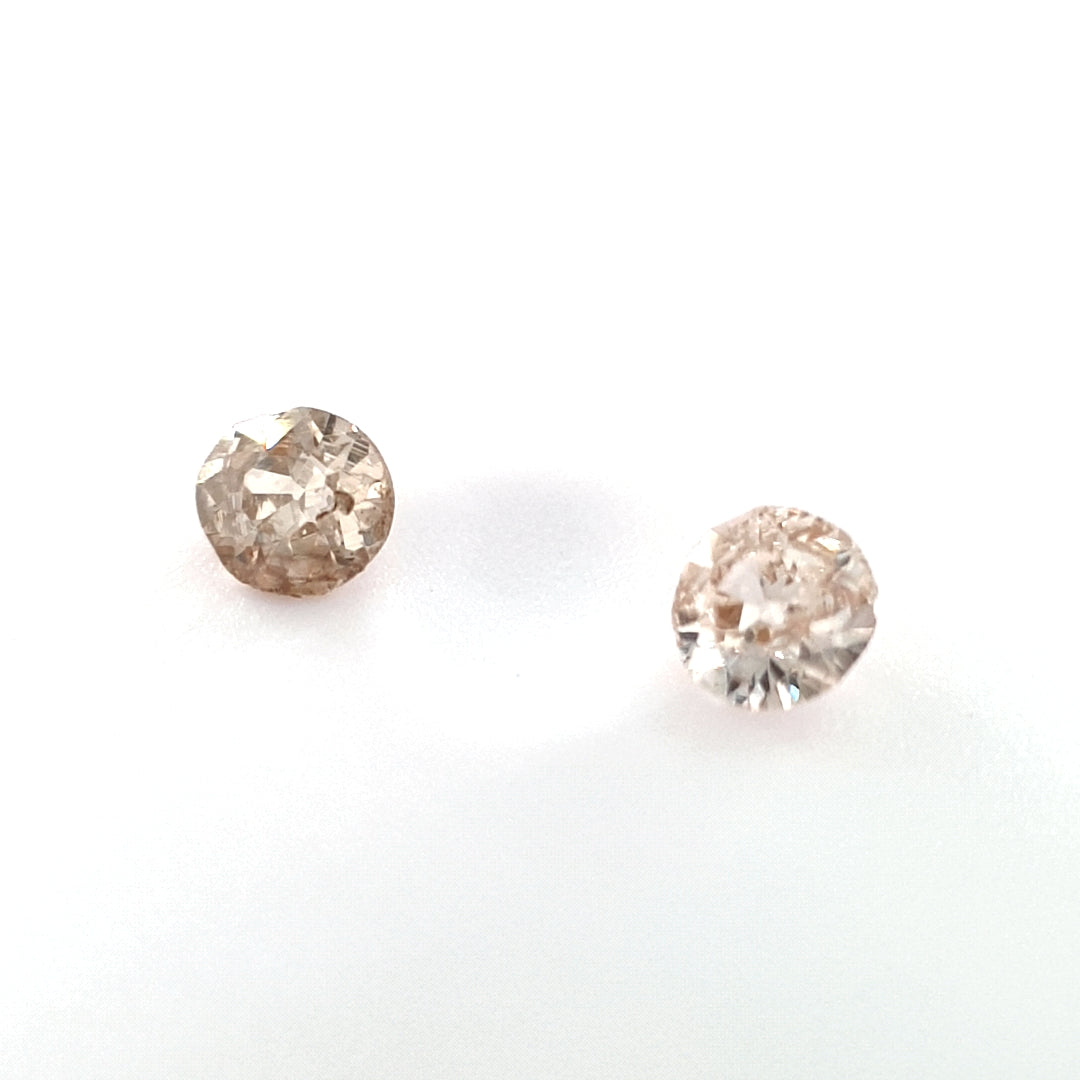 0.32ct Antique Champagne Diamond Pair - Round