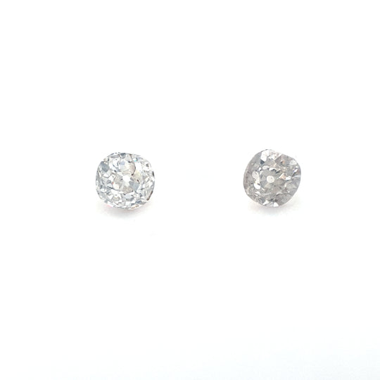 0.33ct Antique Diamond Pair - Round/Cushion
