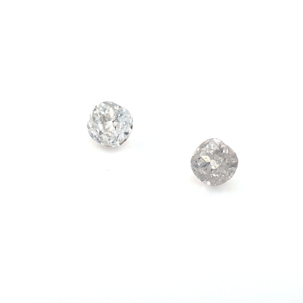 0.33ct Antique Diamond Pair - Round/Cushion