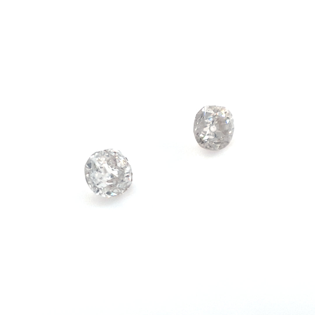 0.33ct Antique Diamond Pair - Round/Cushion