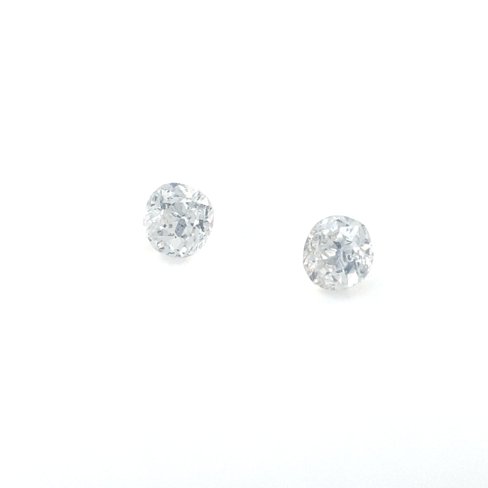 0.31ct Antique Diamond Pair - Round/Cushion