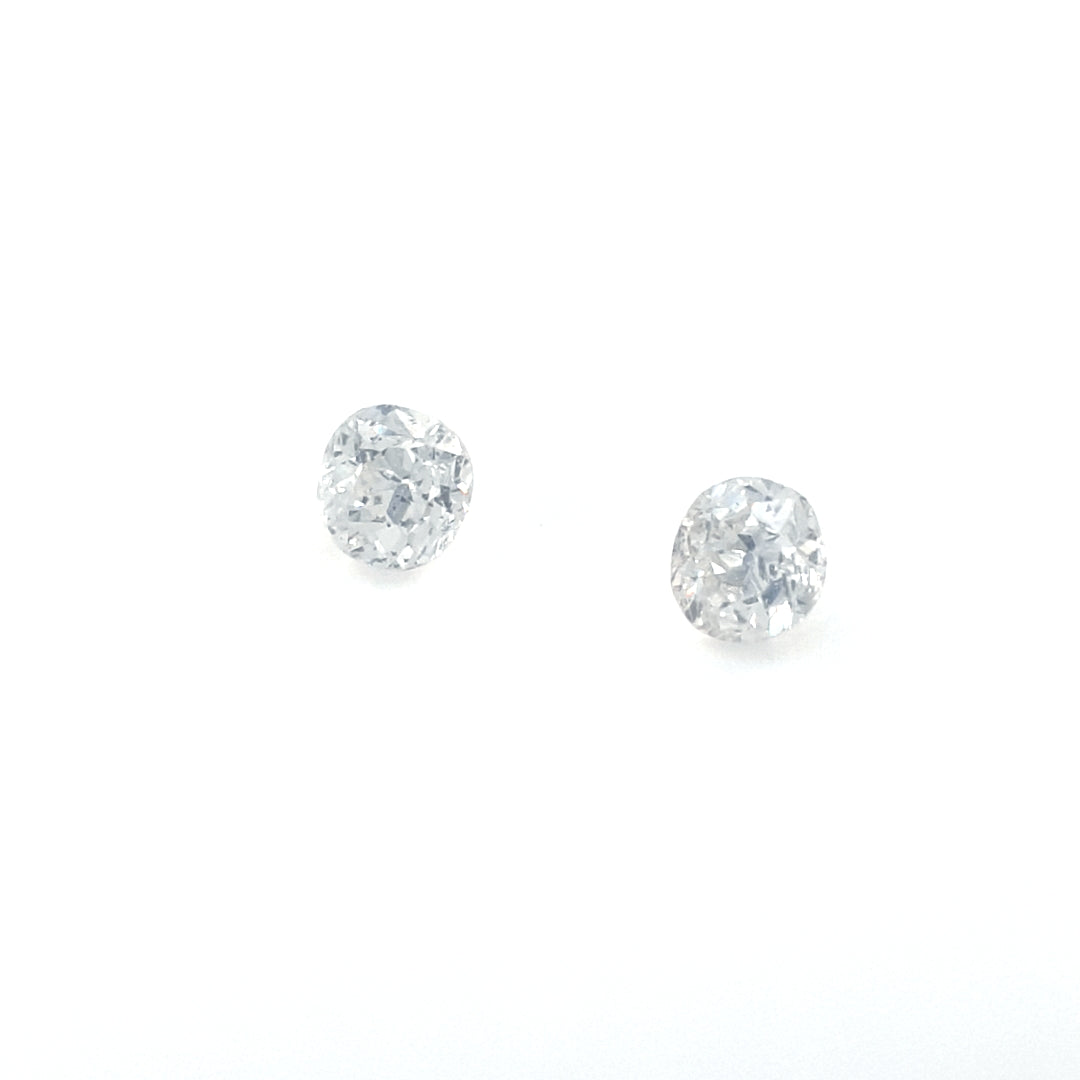 0.31ct Antique Diamond Pair - Round/Cushion