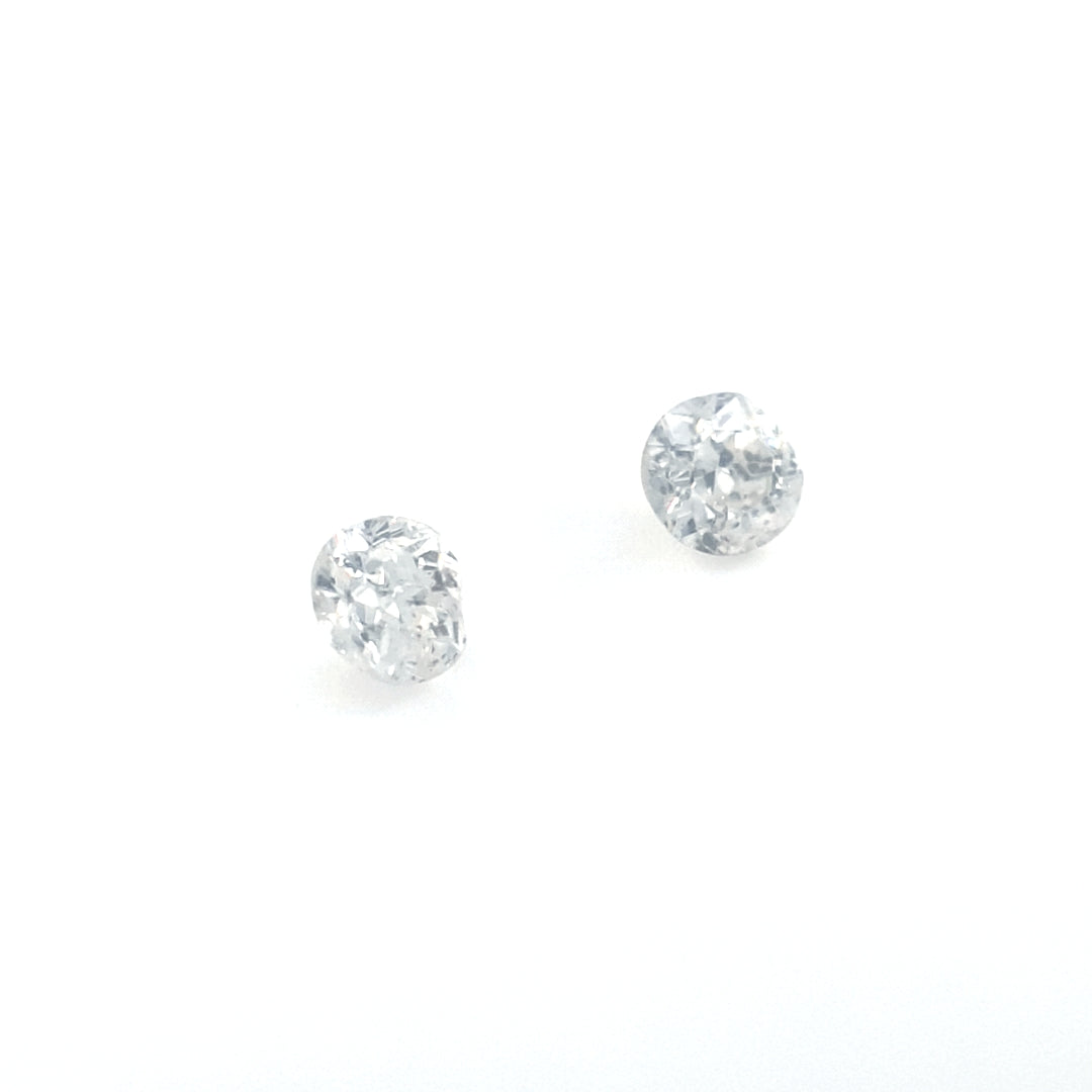 0.31ct Antique Diamond Pair - Round/Cushion