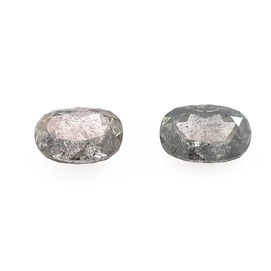 1.58ct Australian Argyle Salt and Pepper Diamond Pair - Oval