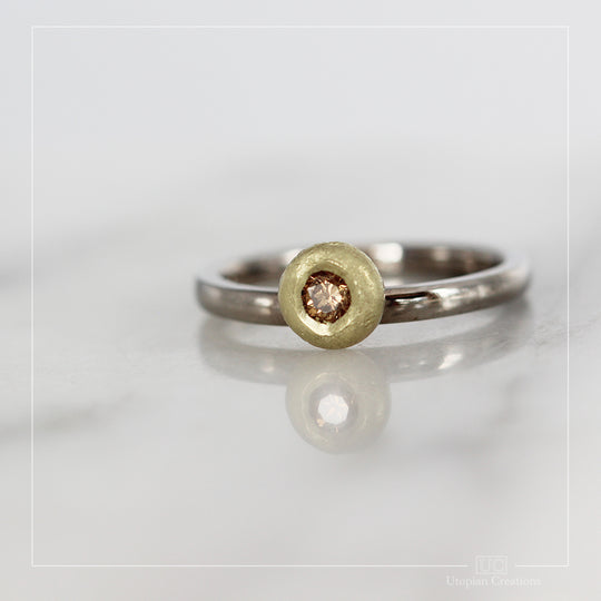 Pebble Ring, 0.14ct Australian Argyle Champagne Diamond