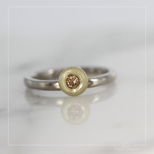 Pebble Ring, 0.14ct Australian Argyle Champagne Diamond