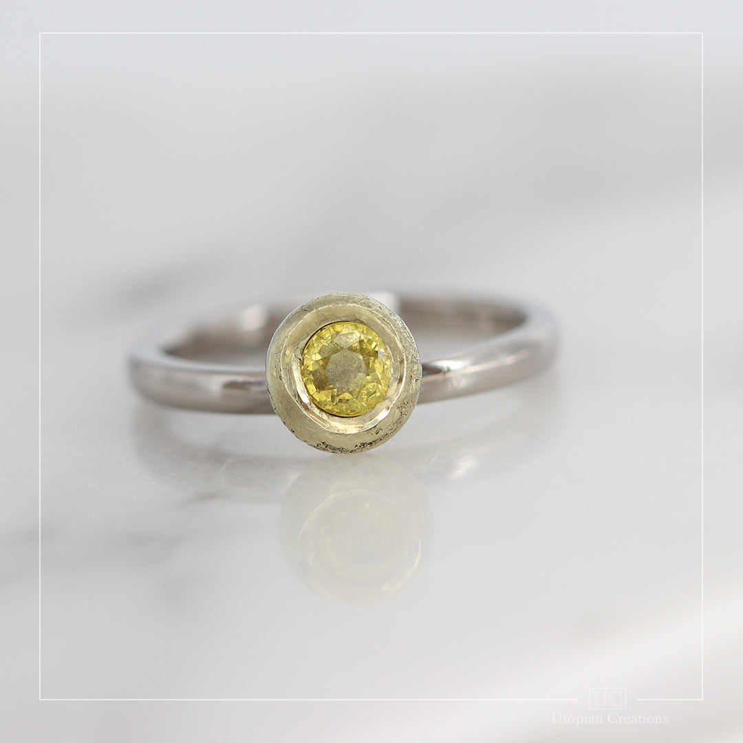 Pebble Ring &amp; 0.52ct Australian Yellow Sapphire