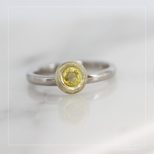 Pebble Ring &amp; 0.52ct Australian Yellow Sapphire