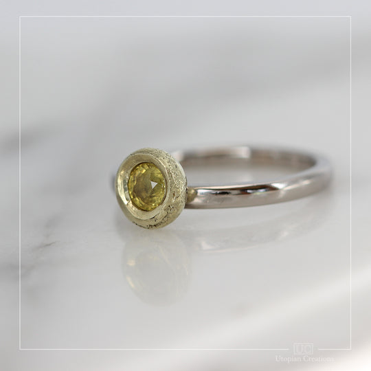 Pebble Ring &amp; 0.52ct Australian Yellow Sapphire