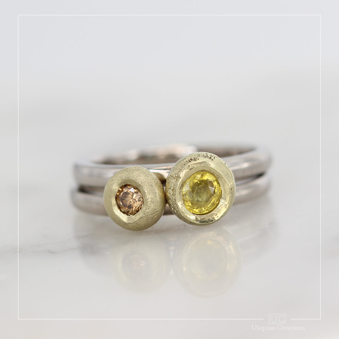 Pebble Ring &amp; 0.52ct Australian Yellow Sapphire