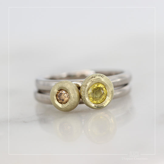 Pebble Ring &amp; 0.52ct Australian Yellow Sapphire