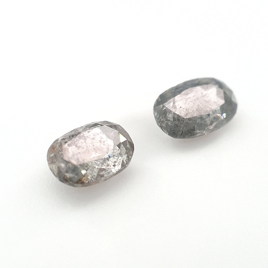 1.58ct Australian Argyle Salt and Pepper Diamond Pair - Oval