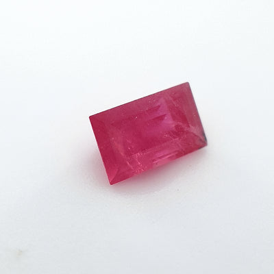 0.77ct Tanzanian Ruby - Red, Pink  - Baguette