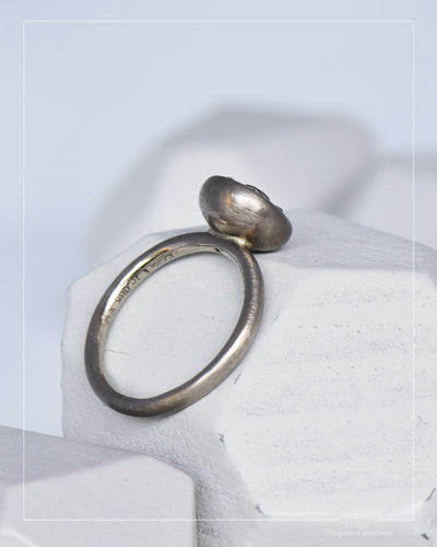Pebble Halo Ring Australian Sapphire 0.36ct and Diamonds